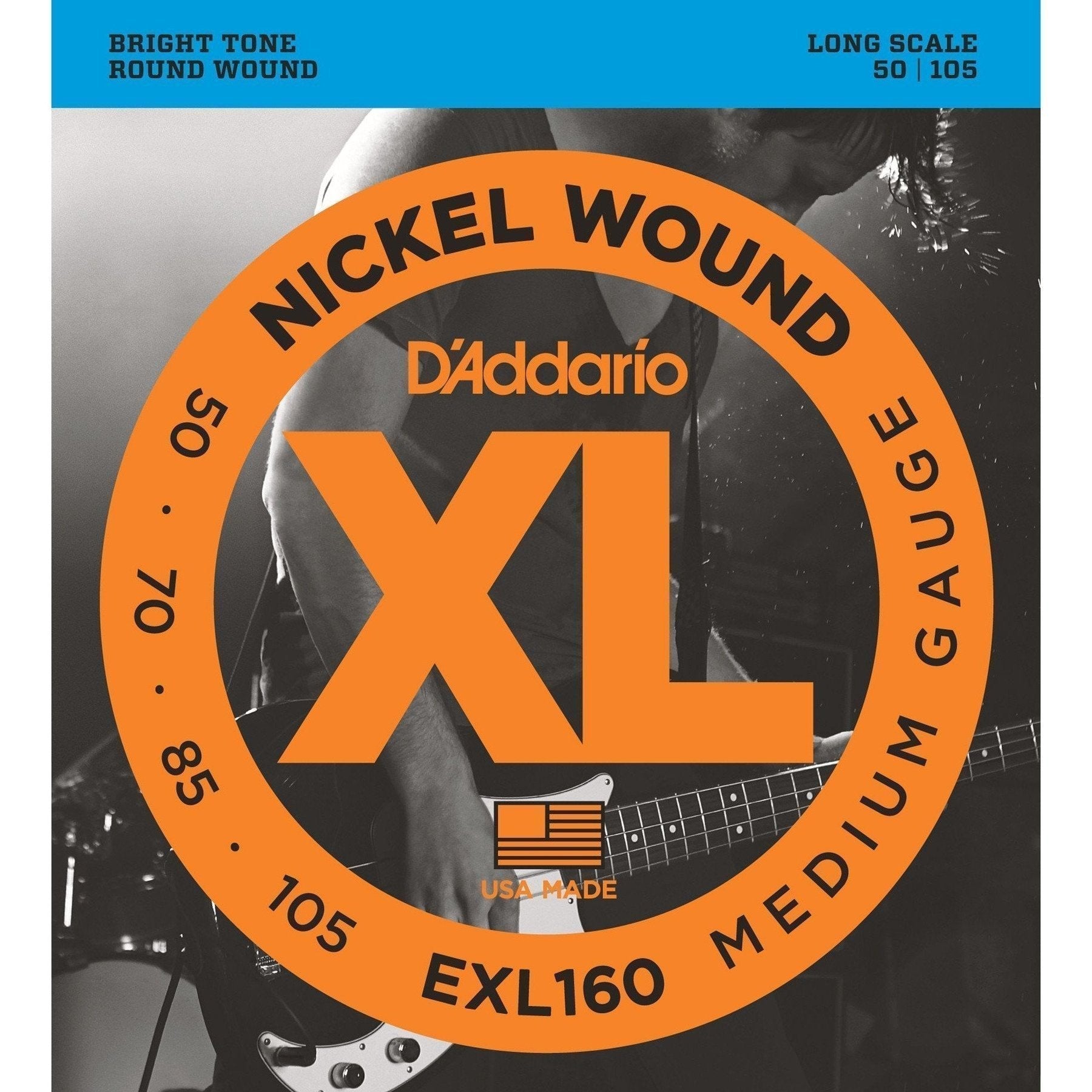 D'Addario EXL160 Medium Bass Guitar Strings (.050 - .105)-EXL160