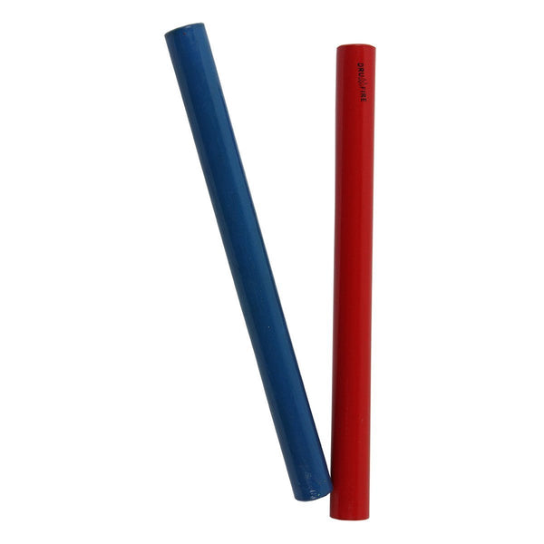 Drumfire Wood Claves (Blue/Red)-DFP-CC71-BLU-RED