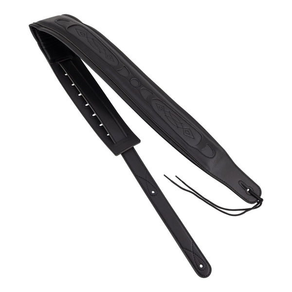 Fretz Padded Leather Adjustable Guitar Strap (Black)-FGST-GL56-BLK