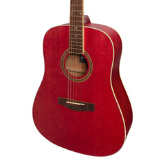 Martinez '41 Series' Dreadnought Acoustic Guitar (Strawberry Pink)