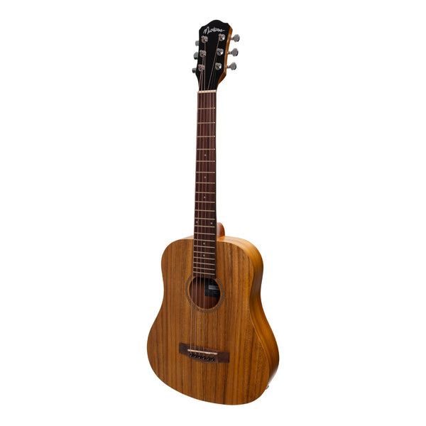Martinez Acoustic-Electric Babe Traveller Guitar with Built-In Tuner (Koa)-MZPT-BT2-KOA