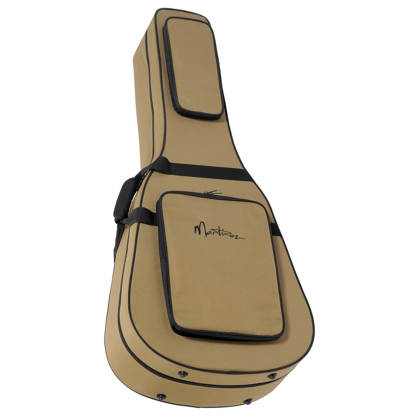 Martinez Deluxe Shaped Acoustic Guitar Polyfoam Case (Tan)-GC-A16P-TAN