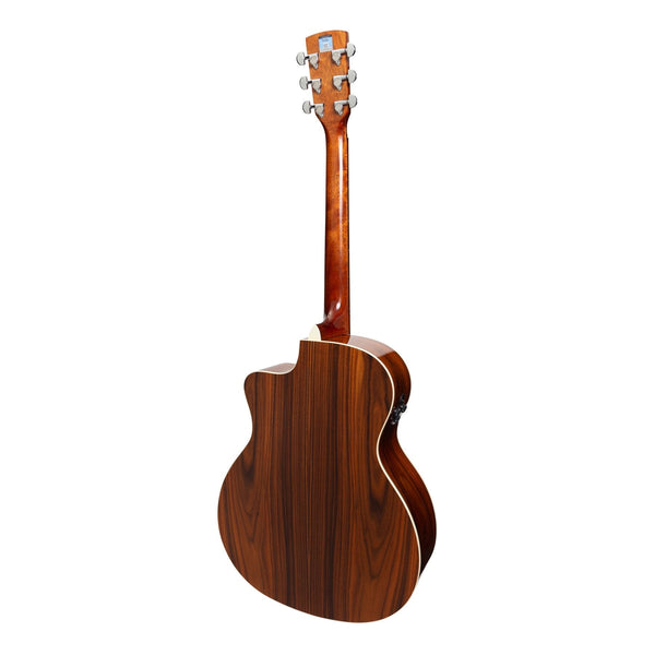 Saga '850 Series' Solid Spruce Top Acoustic-Electric Small-Body Cutaway Guitar (Natural Gloss)
