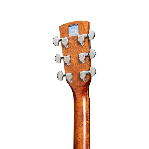 Saga '850 Series' Solid Spruce Top Acoustic-Electric Small-Body Cutaway Guitar (Natural Gloss)