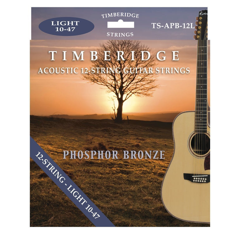 Timberidge Light Phosphor Bronze 12-String Acoustic Guitar Strings (10-47)