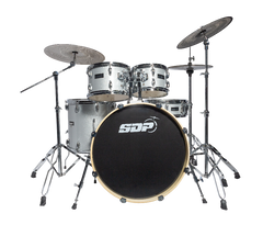 Sonic Drive 5-Piece Stage Series Drum Kit with Silent Cymbals (Silver Sparkle)