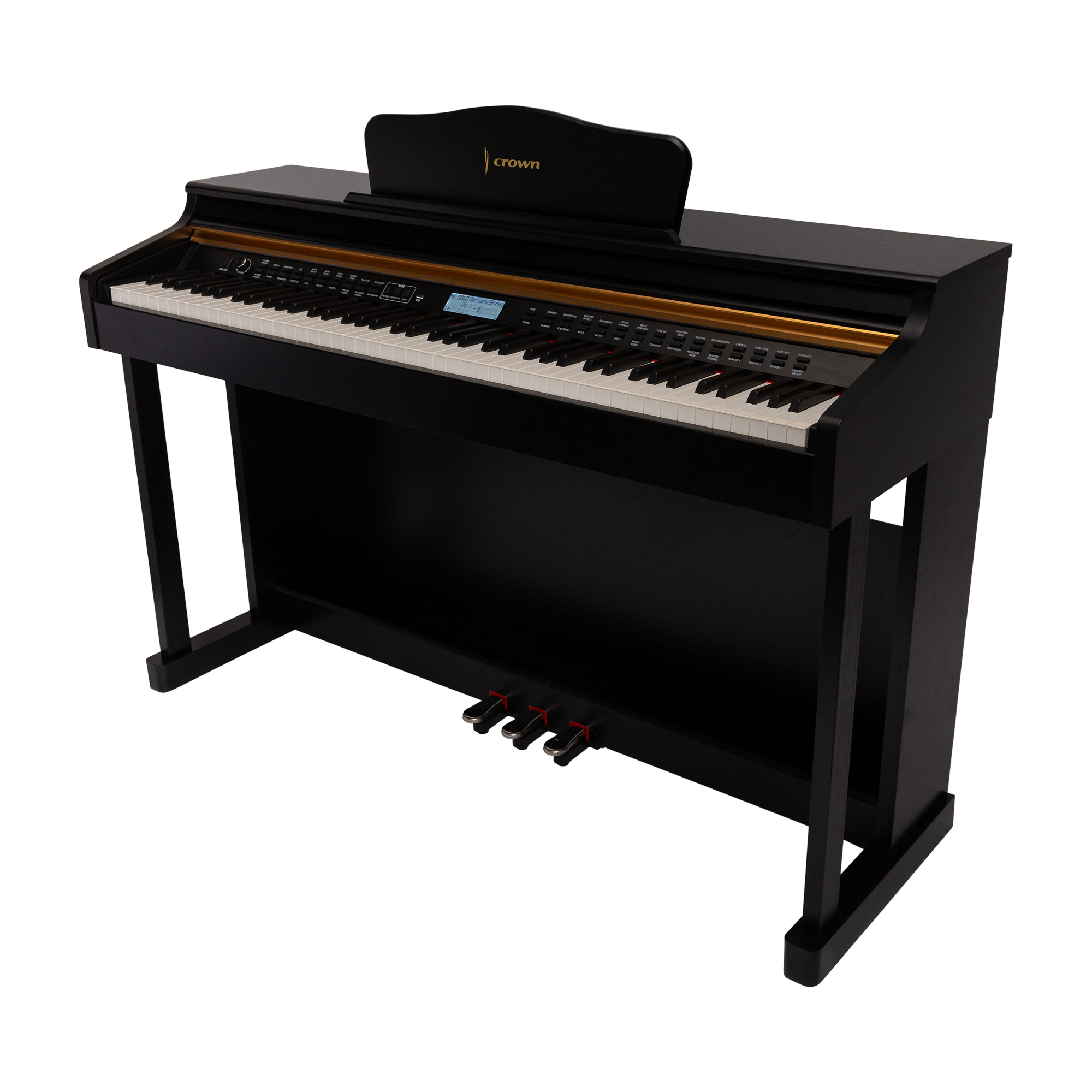 CROWN CDP-913-BLK UPRIGHT DIGITAL PIANO (Black)