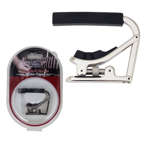 Crossfire Multi-Function Acoustic and Electric Guitar Capo (Chrome)