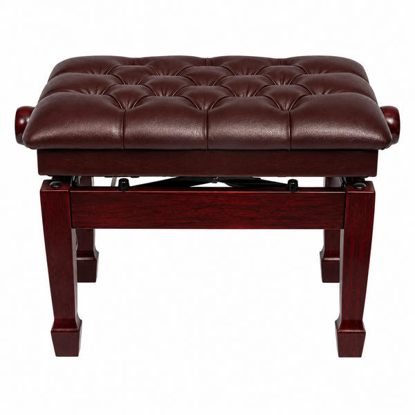 Crown Deluxe Tufted Hydraulic  Height Adjustable Piano Bench (Mahogany)