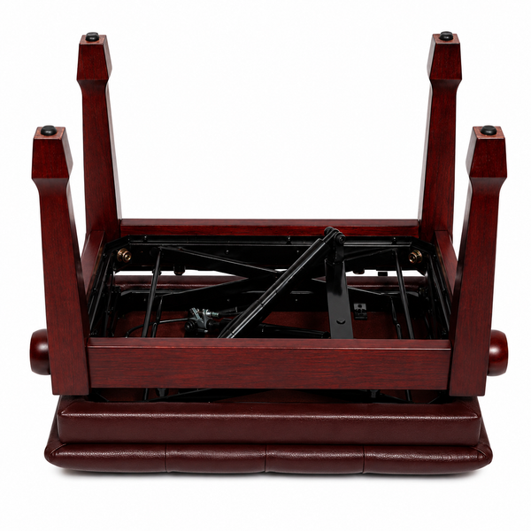 Crown Deluxe Tufted Hydraulic  Height Adjustable Piano Bench (Mahogany)