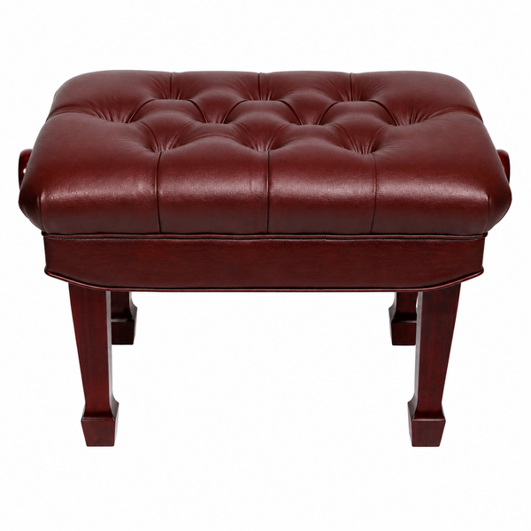 Crown Premium Skirted & Tufted Hydraulic Height Adjustable Piano Bench (Mahogany)
