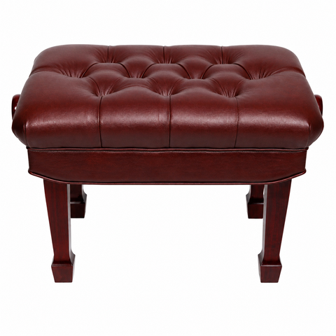 Crown Premium Skirted & Tufted Hydraulic Height Adjustable Piano Bench (Mahogany)