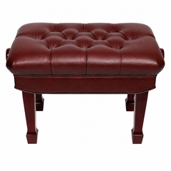 Crown Premium Skirted & Tufted Hydraulic Height Adjustable Piano Bench (Mahogany)