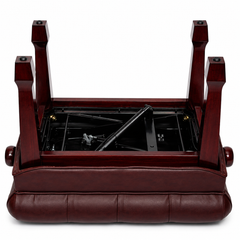 Crown Premium Skirted & Tufted Hydraulic Height Adjustable Piano Bench (Mahogany)