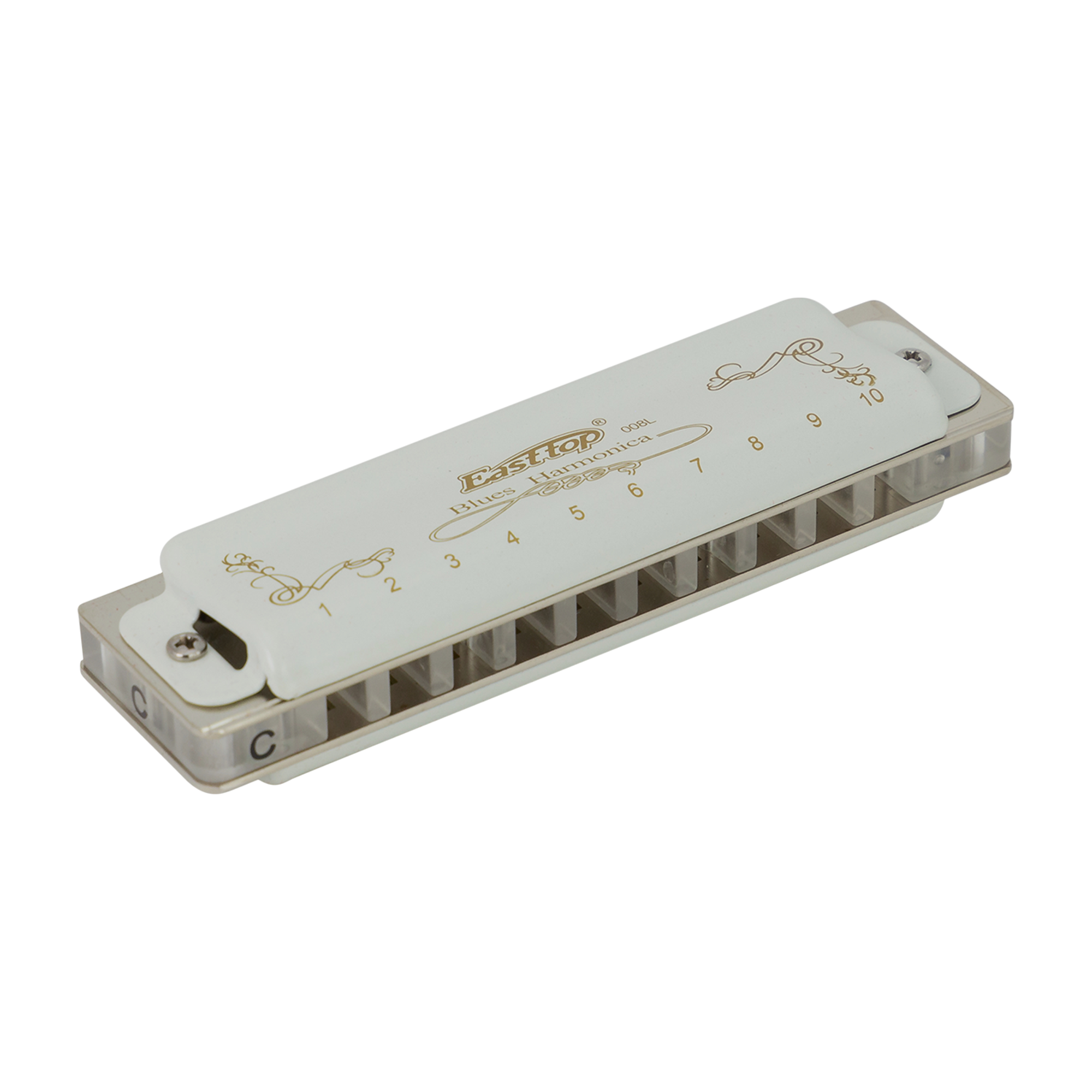 East Top 10 Hole Professional Blues Harmonica A