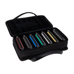 East Top Set of 7 Blues Harmonica's with Case