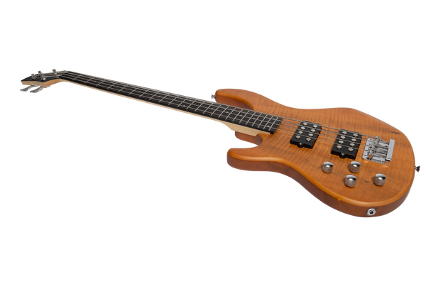 J&D Luthiers 4-String T-Style Active Electric Bass Guitar Left Handed (Natural Satin)