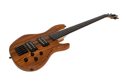 J&D Luthiers 5-String T-Style Contemporary Active Electric Bass Guitar (Natural Satin)
