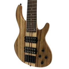 Luthiers 6-String Contemporary Neck Through Active Electric Bass Guitar (Natural Satin)
