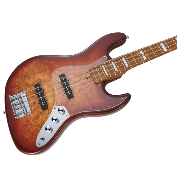 MOOER MBJ420 JZ-STYLE ELECTRIC BASS GUITAR (RED BURST)