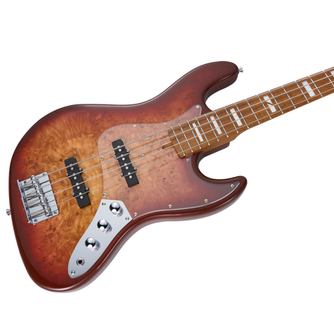 MOOER MBJ420 JZ-STYLE ELECTRIC BASS GUITAR (RED BURST)