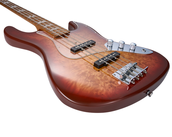 MOOER MBJ420 JZ-STYLE ELECTRIC BASS GUITAR (RED BURST)