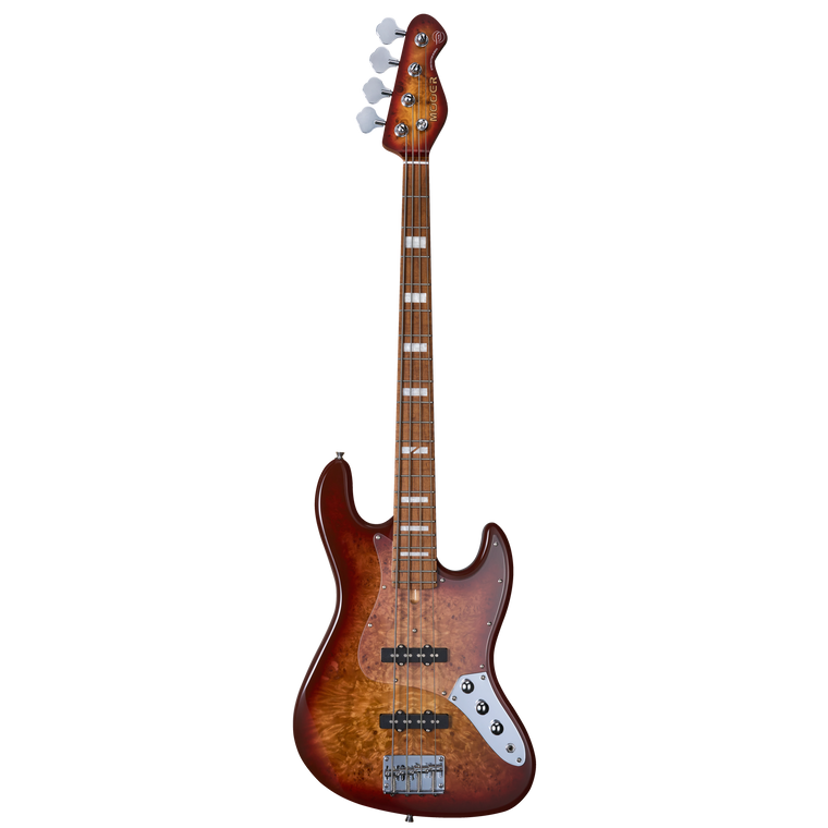 MOOER MBJ420 JZ-STYLE ELECTRIC BASS GUITAR (RED BURST)