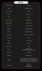 MOOER MLT10 OFFSET LIGHT ELECTRIC GUITAR (CANDY YELLOW)