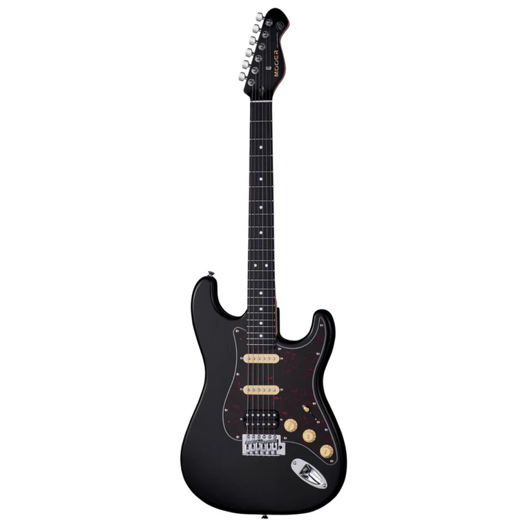 MOOER MSC10 ST-STYLE ELECTRIC GUITAR (BLACK/TORTOISE SCRATCH PLATE)