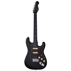 MOOER MSC10 ST-STYLE ELECTRIC GUITAR (BLACK/TORTOISE SCRATCH PLATE)