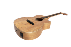 Martinez '31 Series' Spalted Maple Small Body Acoustic-Electric Cutaway Guitar (Natural Satin)