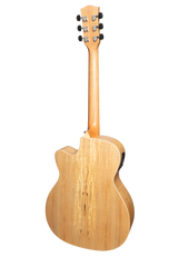 Martinez '31 Series' Spalted Maple Small Body Acoustic-Electric Cutaway Guitar (Natural Satin)