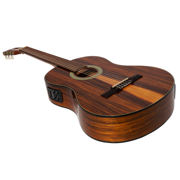 Martinez '51 Series' 4/4 Size Electric Classical Guitar Teakwood (Gloss)