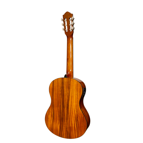 Martinez '51 Series' 4/4 Size Electric Classical Guitar with Tuner Koa (Gloss)