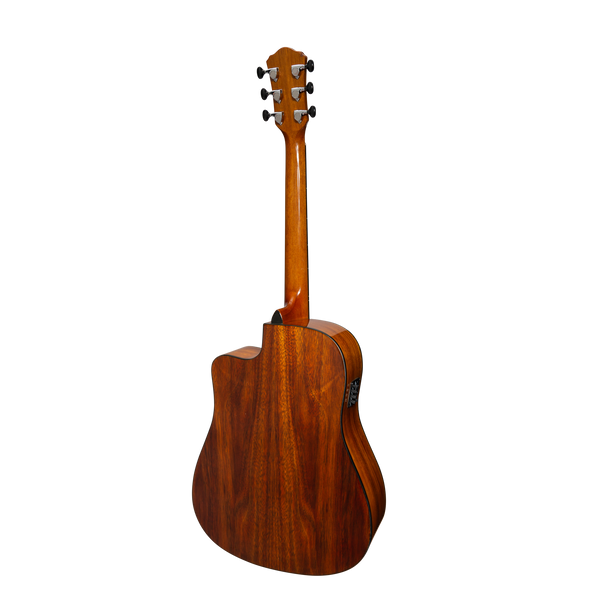 Martinez '51 Series' Acoustic-Electric Dreadnought Cutaway Guitar Teakwood (Gloss)
