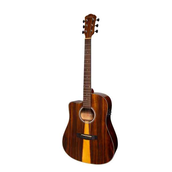 Martinez '51 Series' Left Handed Acoustic-Electric Dreadnought Cutaway Guitar Teakwood (Gloss)