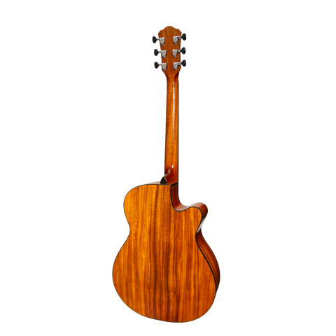 Martinez '51 Series' Left Handed Folk Cutaway Acoustic-Electric Guitar Koa (Gloss)