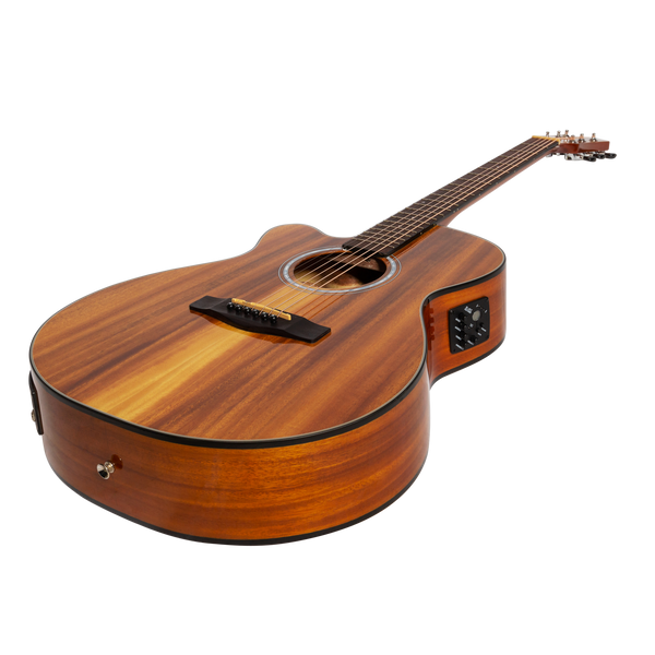 Martinez '51 Series' Left Handed Folk Cutaway Acoustic-Electric Guitar Koa (Gloss)