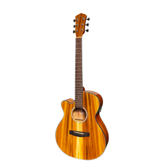 Martinez '51 Series' Left Handed Folk Cutaway Acoustic-Electric Guitar Koa (Gloss)