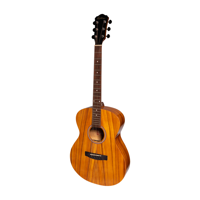 Martinez Acoustic-Electric Gloss Small Body Guitar Left Handed (Koa)