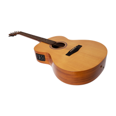 Martinez Acoustic-Electric Gloss Small Body Guitar with Built-In Tuner (Spruce/Koa)