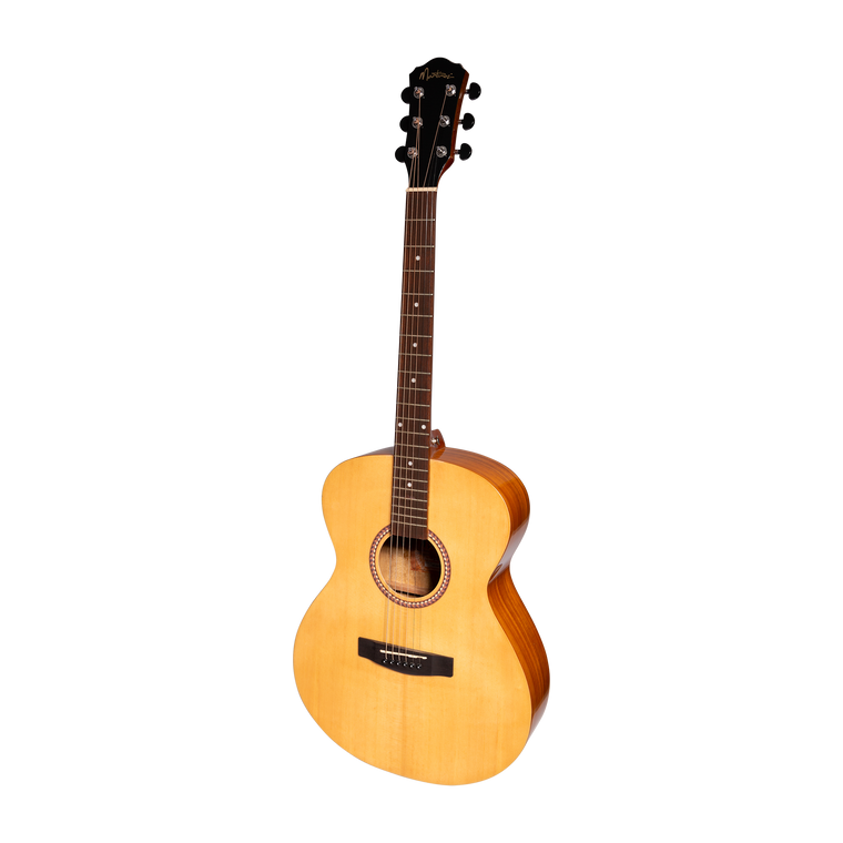 Martinez Acoustic-Electric Gloss Small Body Guitar with Built-In Tuner (Spruce/Koa)