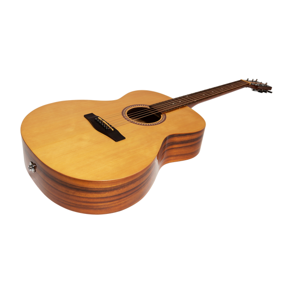 Martinez Acoustic-Electric Gloss Small Body Left Handed Guitar (Spruce/Koa)