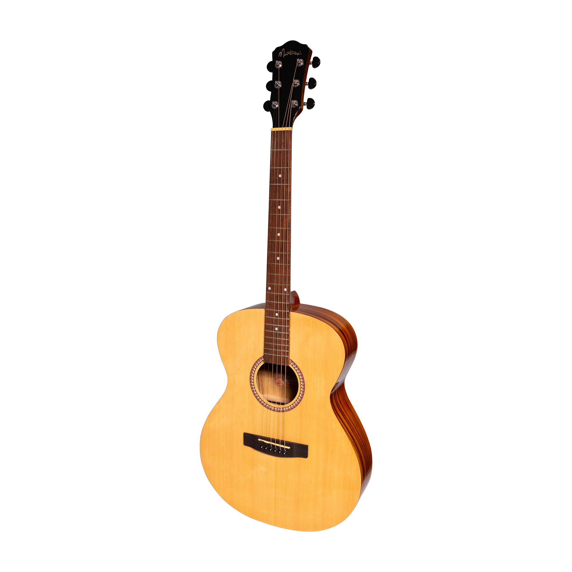 Martinez Acoustic-Electric Gloss Small Body Left Handed Guitar (Spruce/Koa)