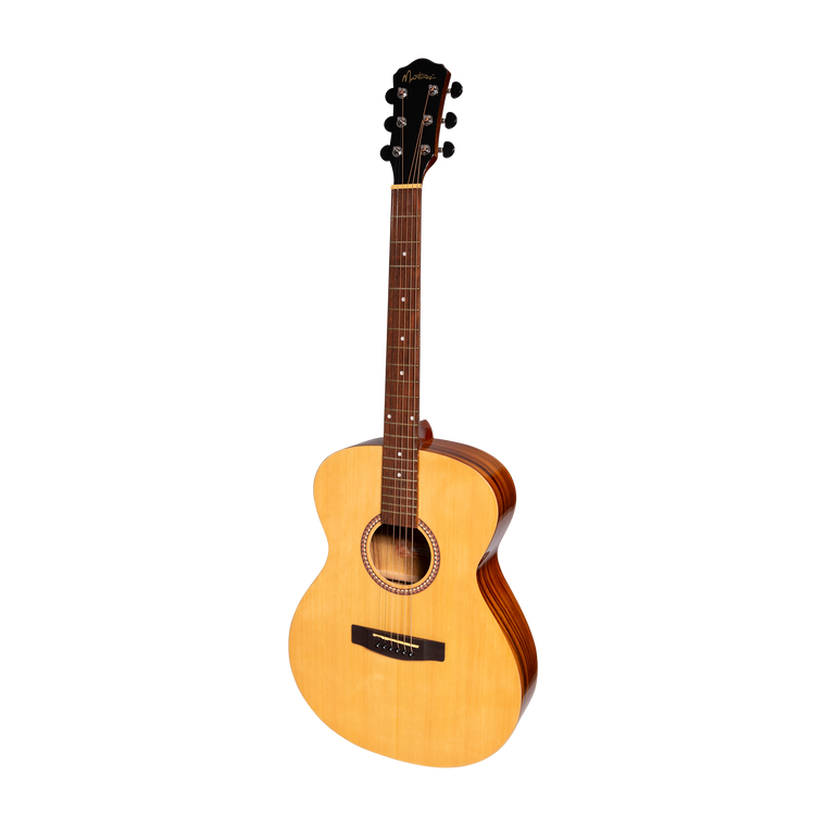 Martinez Acoustic-Electric Gloss Small Body Left Handed Guitar (Spruce/Koa)