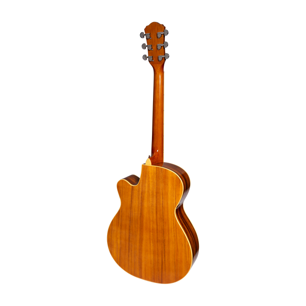 Martinez Jazz Hybrid Acoustic-Electric Gloss Small Body Cutaway Guitar (Koa)