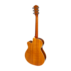 Martinez Jazz Hybrid Acoustic-Electric Gloss Small Body Cutaway Guitar (Koa)