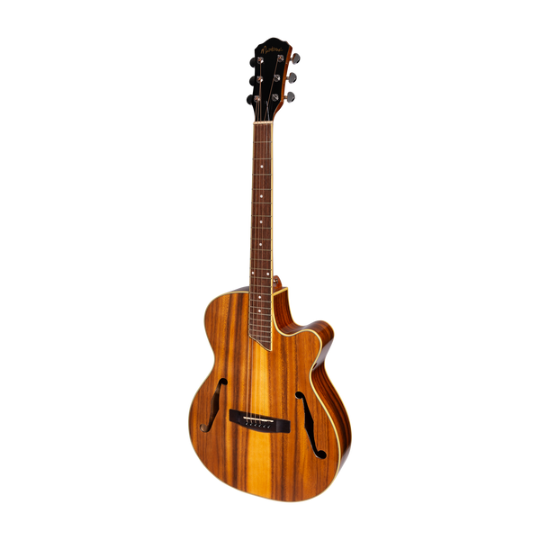 Martinez Jazz Hybrid Acoustic-Electric Gloss Small Body Cutaway Guitar (Koa)