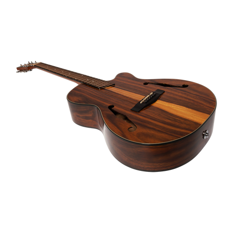 Martinez Jazz Hybrid Acoustic-Electric Gloss Small Body Cutaway Guitar (Rosewood)