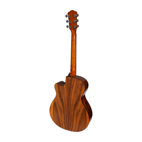 Martinez Jazz Hybrid Acoustic Gloss Small Body Cutaway Guitar (Rosewood)